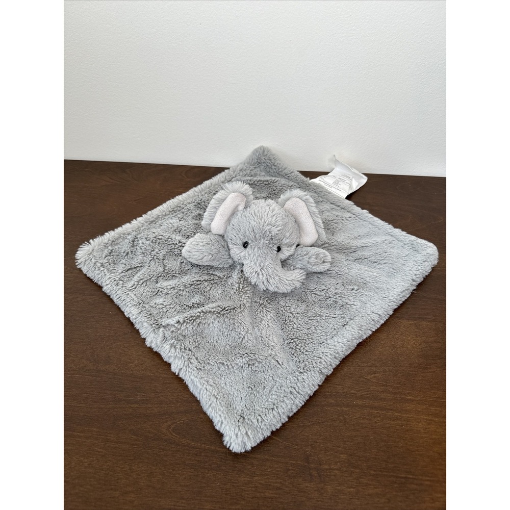 Manhattan Kids Gray Fuzzy Grey Neutral Elephant Security Blanket Lovey Safari